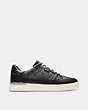COACH®,CLIP COURT SNEAKER,Leather,Black,Angle View