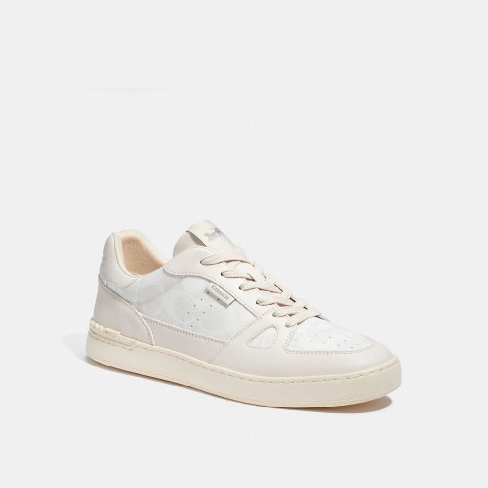 COACH®,CLIP COURT SNEAKER,Chalk,Front View