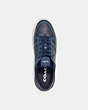 COACH®,CLIP COURT SNEAKER,Leather,Denim,Inside View,Top View