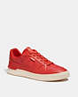 COACH®,CLIP COURT SNEAKER,Leather,Miami Red,Front View