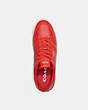COACH®,CLIP COURT SNEAKER,Leather,Miami Red,Inside View,Top View