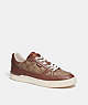 COACH®,CLIP COURT SNEAKER,Leather,Saddle,Front View