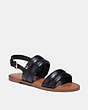 COACH®,HOPE SANDAL,Leather,Black,Front View