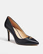 COACH®,ALYCE PUMP,Leather,Black,Front View