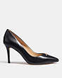 COACH®,ALYCE PUMP,Leather,Black,Angle View