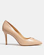 COACH®,ALYCE PUMP,Leather,Beechwood,Angle View