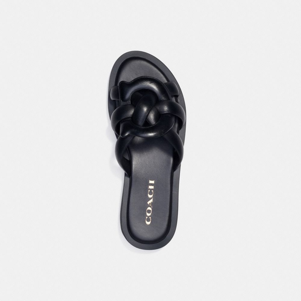 COACH®,GEORGIE SANDAL,Black,Inside View,Top View