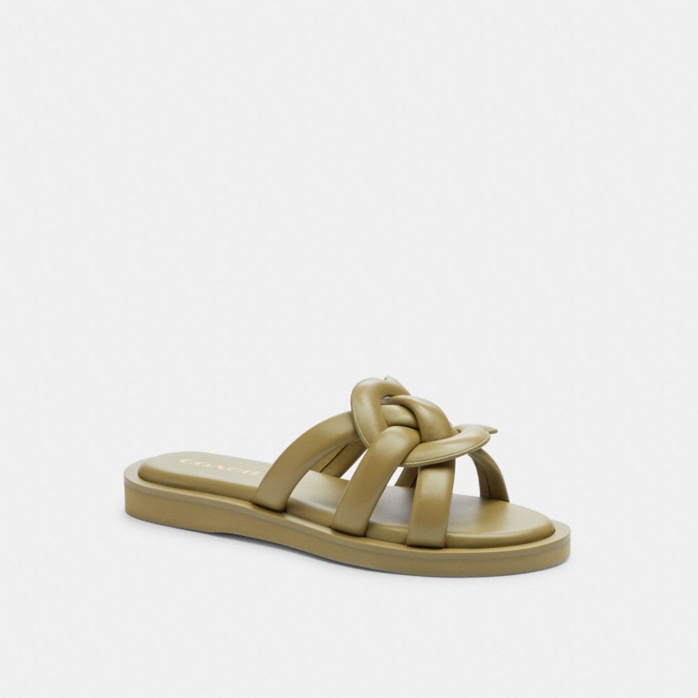 COACH®,GEORGIE SANDAL,Moss,Front View image number 0