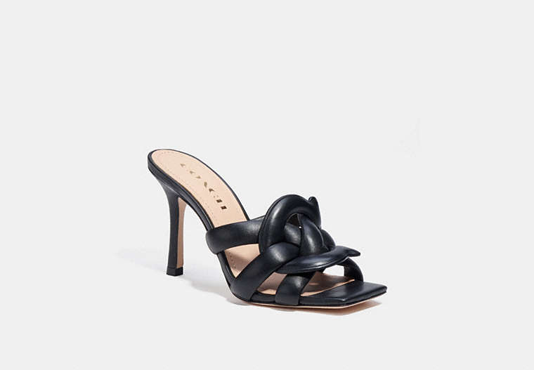 COACH®,KELLIE SANDAL,Leather,Black,Front View image number 0