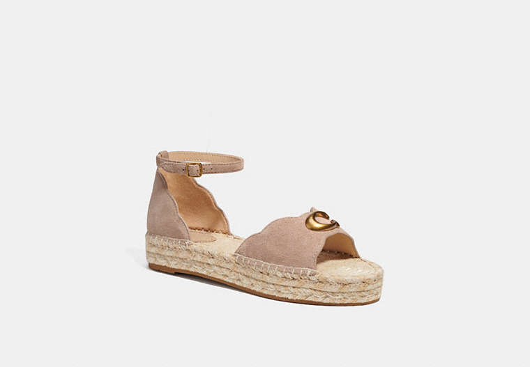 COACH®,DILLON ESPADRILLE,Suede,Taupe,Front View