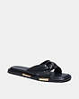 COACH®,BROOKLYN SANDAL,Leather,Black,Front View