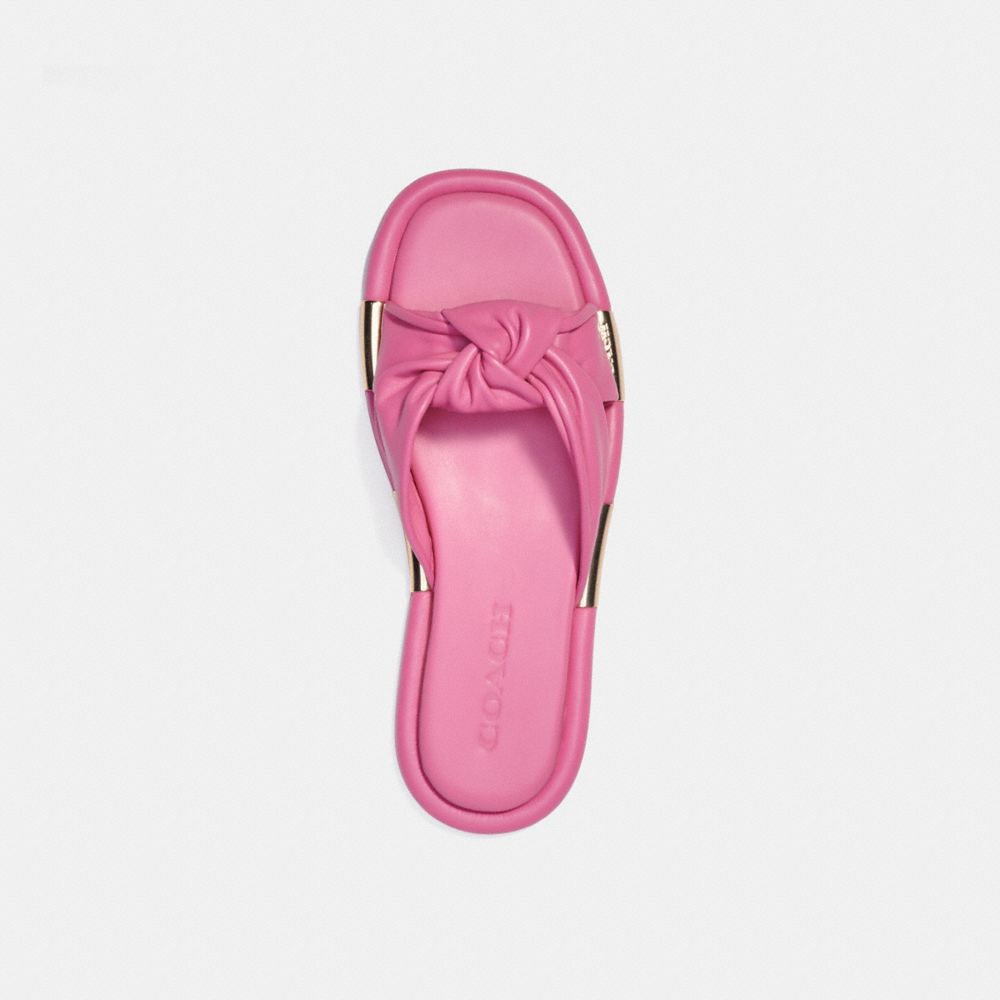COACH®,BROOKLYN SANDAL,Leather,Petunia,Inside View,Top View