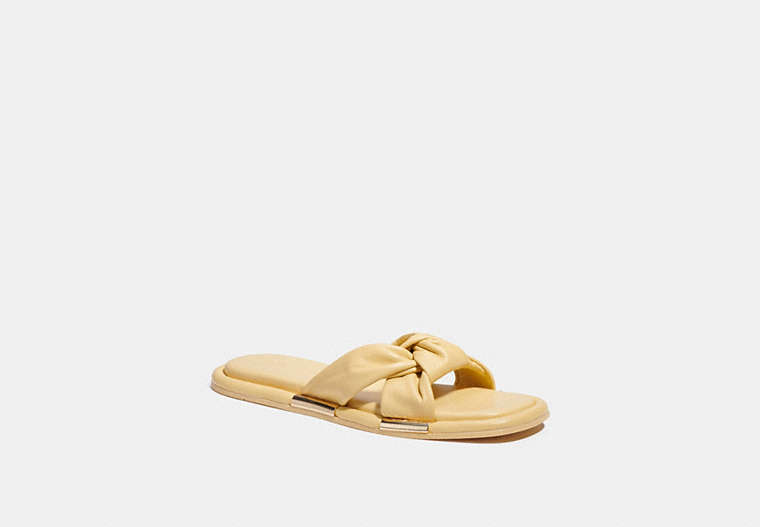 COACH®,BROOKLYN SANDAL,Leather,Vanilla,Front View