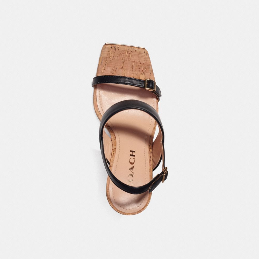 COACH®,KIT SANDAL,Leather,Black,Inside View,Top View