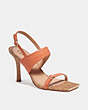 COACH®,KIT SANDAL,Leather,Tangerine,Front View