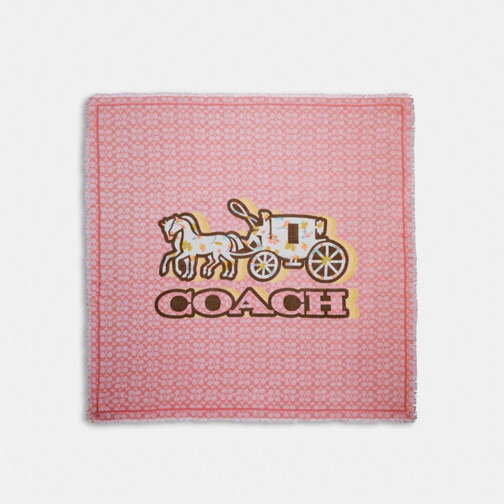 Hermes Scarf - Patch Pink Horses