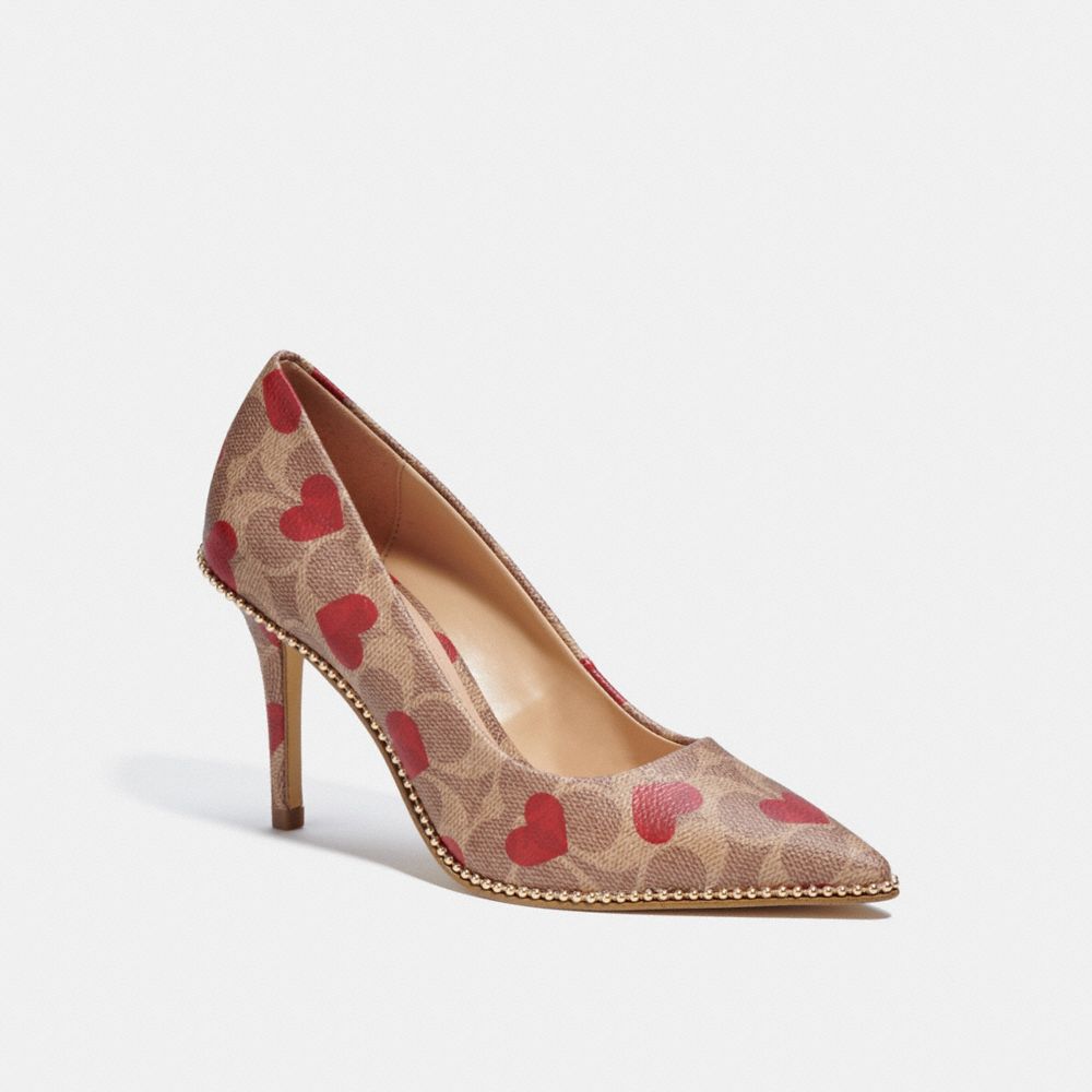 Coach waverly signature hot sale buckle pumps