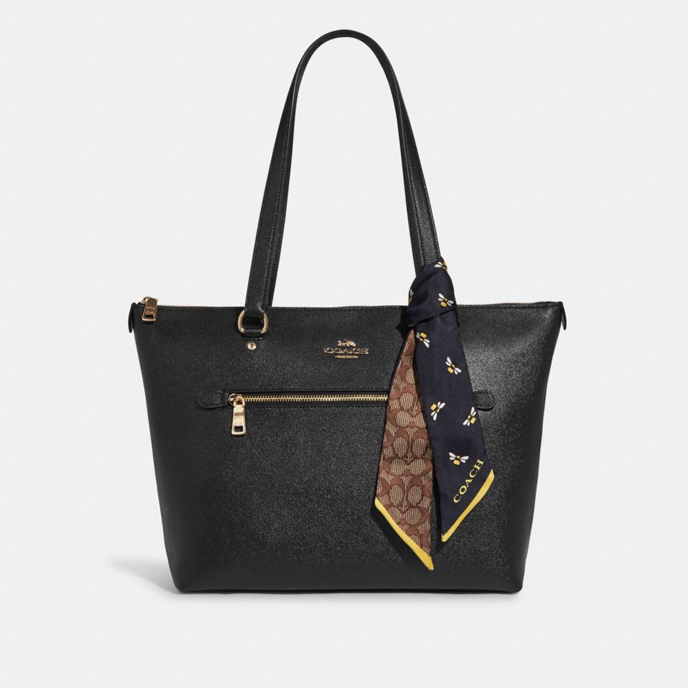 COACH®,Signature Bee Print Silk Skinny Scarf,,Angle View