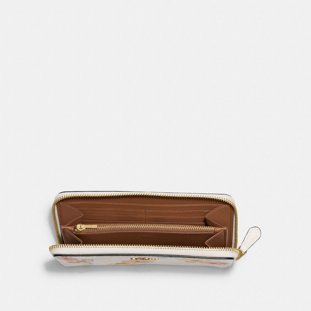 Coach accordion zip wallet in polished pebble leather + FREE