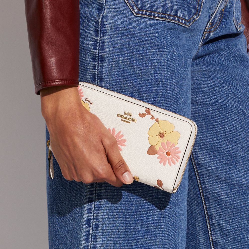 Coach accordion zip discount wallet floral print