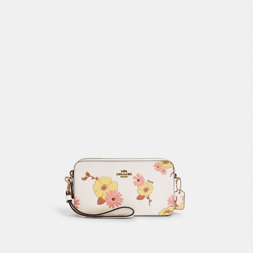 COACH Floral Print Crossbody Bag in White