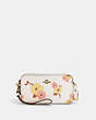 COACH®,KIRA CROSSBODY WITH FLORAL PRINT,Polished Pebble Leather,Mini,Brass/Chalk Multi,Front View