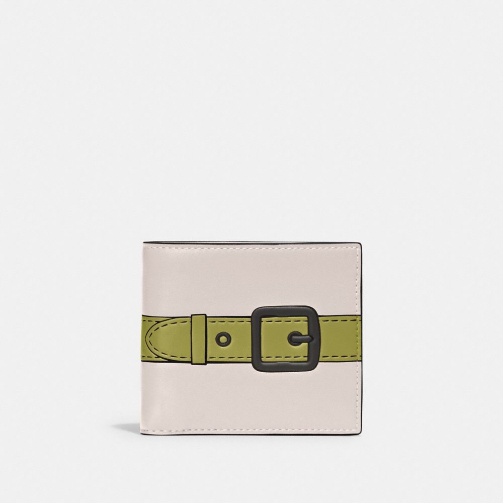 COACH®,Double Billfold Wallet With Trompe L'oeil,,Front View