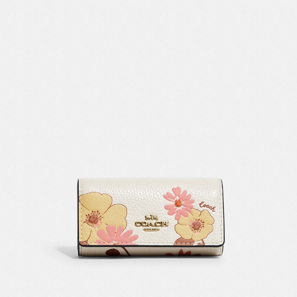 【新品 未使用】COACH コーチ 花柄 6連リングキーケース ギフトセット付き