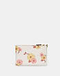 COACH®,SMALL WRISTLET WITH FLORAL PRINT,Polished Pebble Leather,Mini,Brass/Chalk Multi,Back View