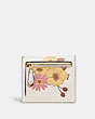 COACH®,WYN SMALL WALLET WITH FLORAL PRINT,Polished Pebble Leather,Brass/Chalk Multi,Back View