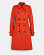 COACH®,ICON TRENCH COAT IN ORGANIC COTTON AND RECYCLED POLYESTER,Organic Cotton,Orange,Front View
