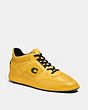 COACH®,CITYSOLE MID TOP SNEAKER,Leather/Mesh,Canary,Front View
