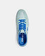 COACH®,CITYSOLE MID TOP SNEAKER,Leather/Mesh,Blue Fin,Inside View,Top View