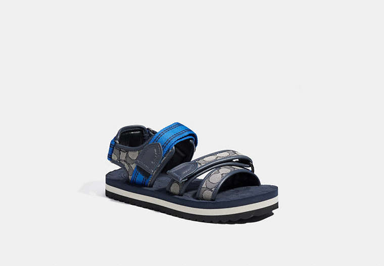COACH®,SPORT SANDAL IN SIGNATURE JACQUARD,Signature Jacquard,Midnight Navy,Front View