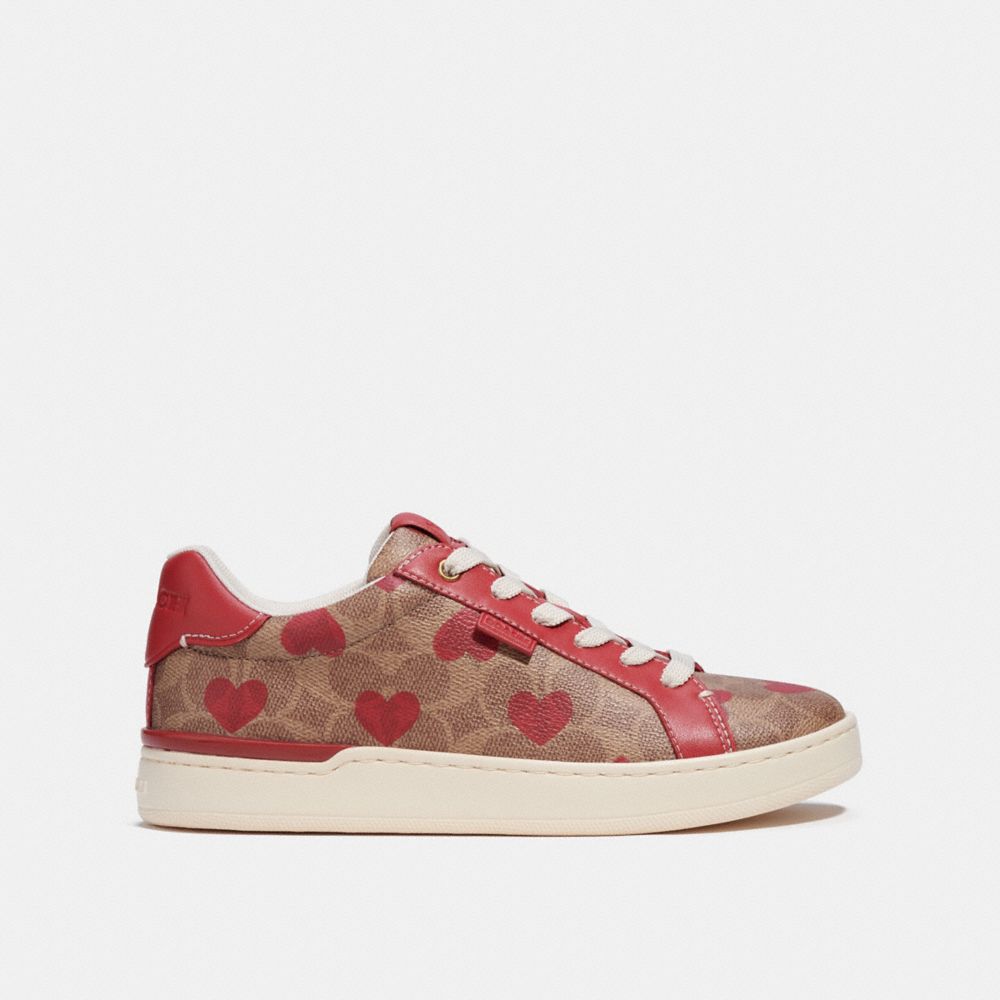 COACH®,LOWLINE LOW TOP SNEAKER,Red Apple,Angle View
