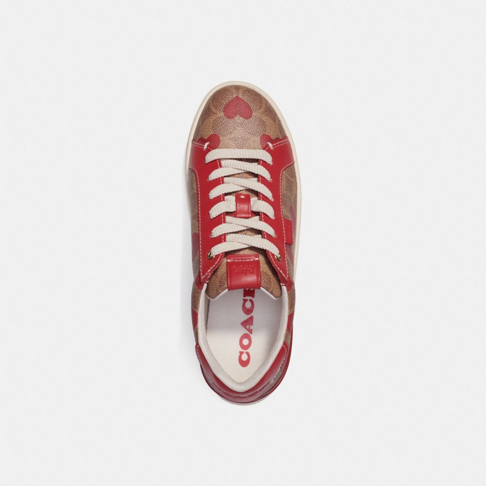 COACH®,LOWLINE LOW TOP SNEAKER,Red Apple,Inside View,Top View