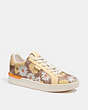 COACH®,LOWLINE LOW TOP SNEAKER,Signature Coated Canvas,Vanilla,Front View