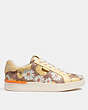 COACH®,LOWLINE LOW TOP SNEAKER,Signature Coated Canvas,Vanilla,Angle View