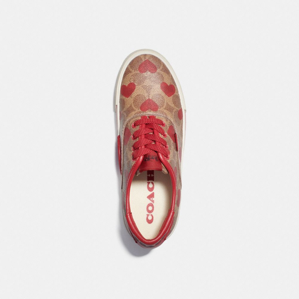 Women's sneakers with hearts print from Coach - مون اوتليت Moon