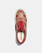 COACH®,CITYSOLE SKATE SNEAKER WITH HEART PRINT,Signature Coated Canvas/Leather,Electric Red,Inside View,Top View