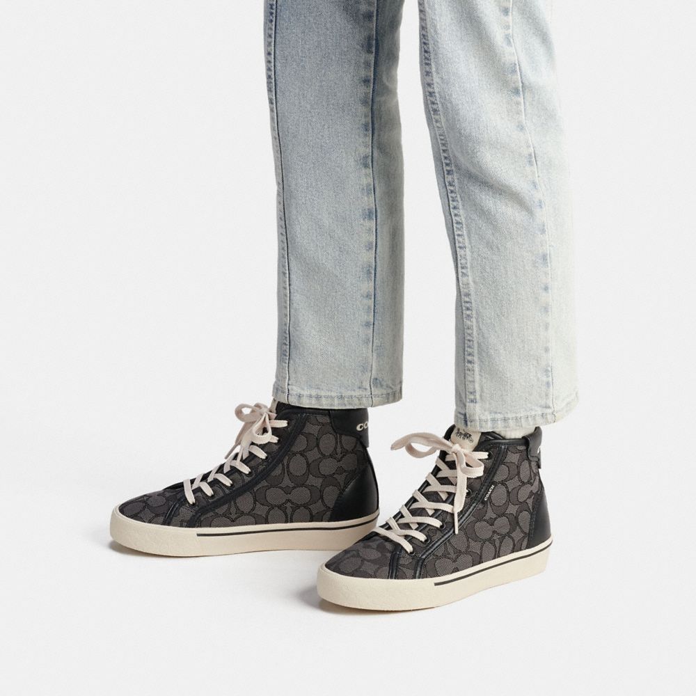 Coach jacquard signature store fashion sneakers