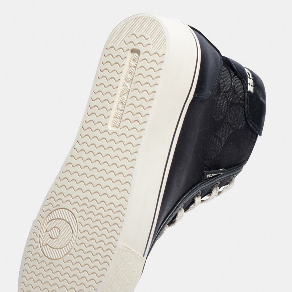 COACH®,Citysole High Top Platform Sneaker In Recycled Signature Jacquard,,Closer View