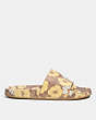 COACH®,UDELE SPORT SLIDE WITH FLORAL PRINT,Signature Coated Canvas,Vanilla,Angle View