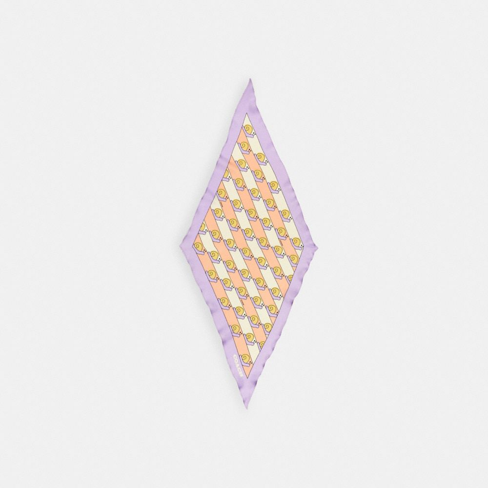 Snail Stripe Print Silk Diamond Scarf
