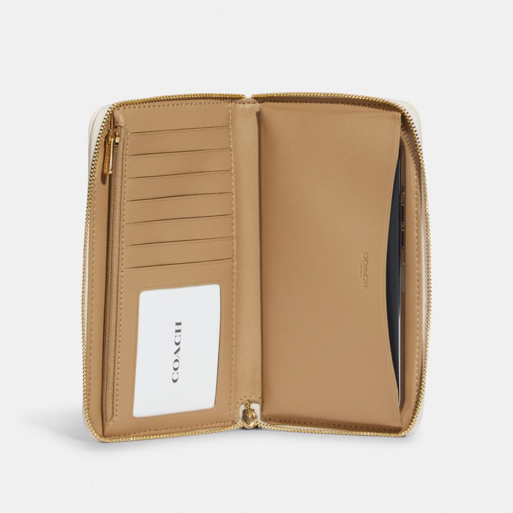 Coach Slim Zip Wallet In Signature Canvas