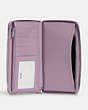 COACH®,DEMPSEY LARGE PHONE WALLET IN SIGNATURE JACQUARD WITH STRIPE AND COACH PATCH,Jacquard,Mini,Silver/Soft Lilac,Inside View,Top View