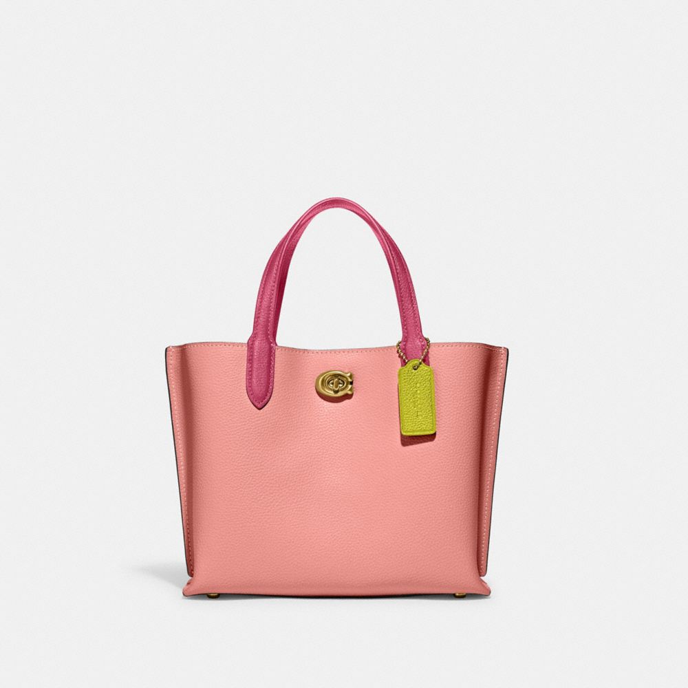 Willow tote in colorblock with signature canvas interior sale