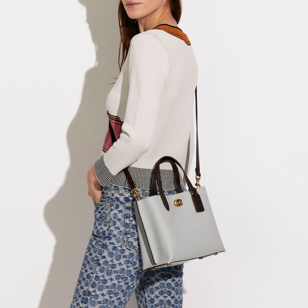 COACH®,Willow Tote Bag 24 In Colorblock With Signature Canvas Interior,,Detail View