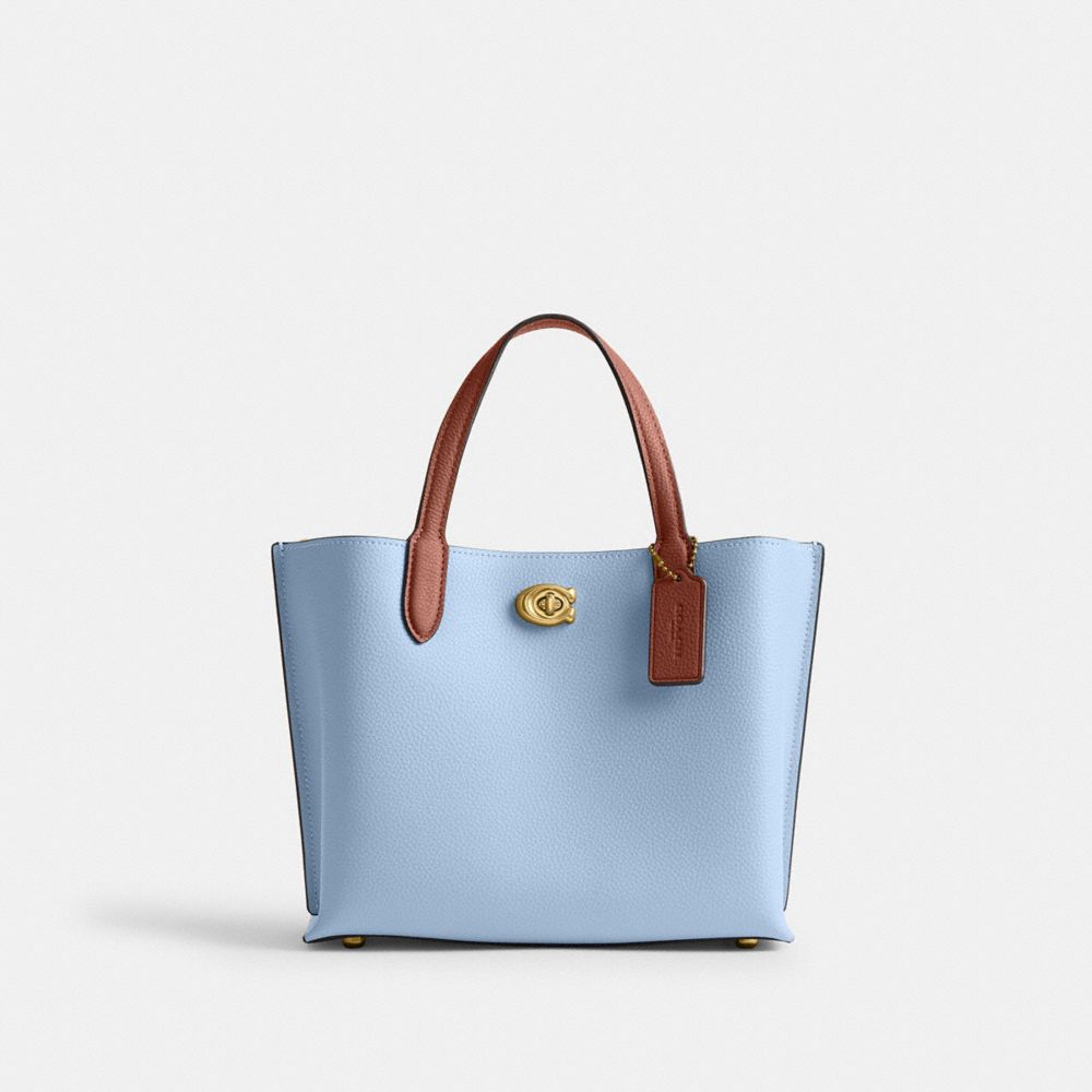 COACH®,ウィロウ トート 24 カラーブロック ウィズ シグネチャー キャンバス インテリア,トートバッグ,ﾌﾞﾗｽ/ﾌﾞﾙｰﾍﾞﾙ ﾏﾙﾁ