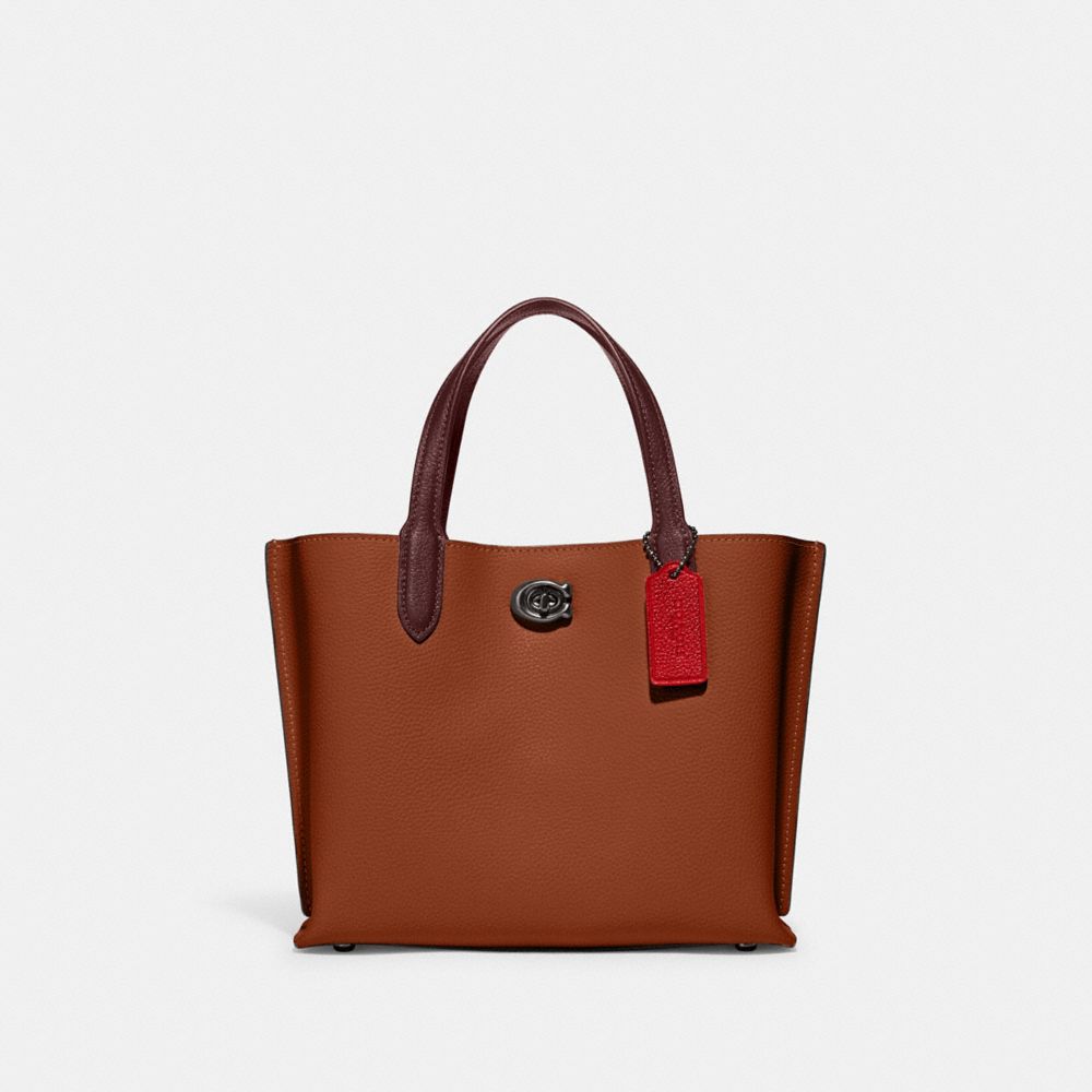 COACH®,Willow Tote Bag 24 In Colorblock With Signature Canvas Interior,,Front View